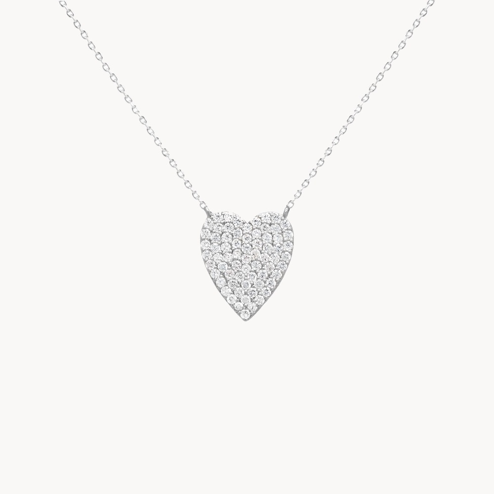 Secret Box New York Sterling Silver Lovely Heart Necklace (CC)